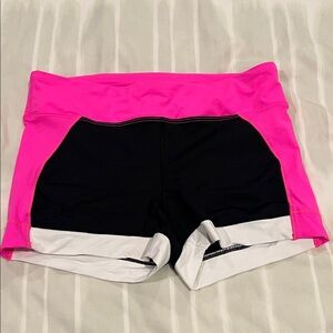 Bebe Vibrant Pink and Black Athletic Shorts